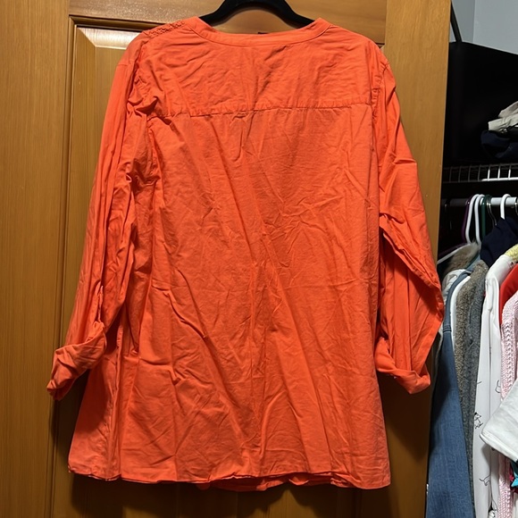 Orange boho top w long or short sleeves , only worn one time - Picture 2 of 3